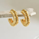 Lava Textured Thick C-Hoop Earrings