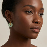 Green Zircon Donut Stud Earrings