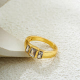 Square Cubic Zirconia Rhinestone Ring