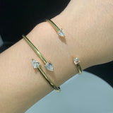 18K Gold-Plated Teardrop CZ Cuff