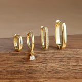 Geometric Gold Hoop Earring Set (4-Piece)