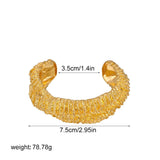 Vintage Lava Texture Gold Cuff