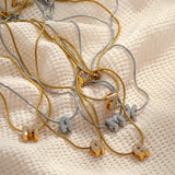 Tiny Initial CZ Necklace