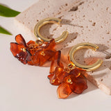Vintage Resin Petal Flower Earrings