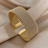 Woven Gold Cuff Bracelet