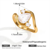 Geometric CZ Zircon Adjustable Chunky Ring