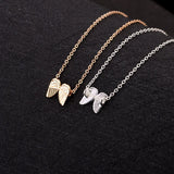 Alloy Guardian Angel Wings Pendant Necklaces for Women Birthday Gifts with White Message Card Reminder Jewelry Wholesale