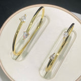 18K Gold-Plated Teardrop CZ Cuff