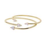 18K Gold-Plated Teardrop CZ Cuff