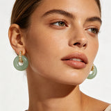 Green Zircon Donut Stud Earrings