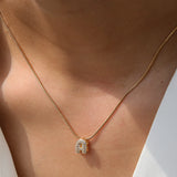 Tiny Initial CZ Necklace