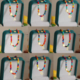 Beaded Initial Heart Pendant Necklace