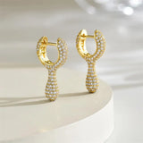 Cubic Zirconia Teardrop Huggie Earrings