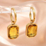 Square Crystal Zirconia Hoop Earrings