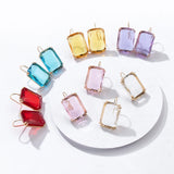 Crystal Square Drop Earrings