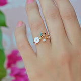 Magnolia Flower Crystal Ring