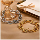 Chunky Silver Toggle Chain Bracelet