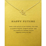 Whispers Card Necklace Origami Crane Pendant