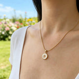 White Enamel CZ Star Necklace