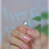 Magnolia Flower Crystal Ring