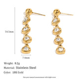 Round Zircon Long Chain Dangle Earrings