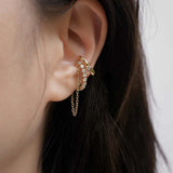 CZ Zircon Tassel Chain Ear Clip