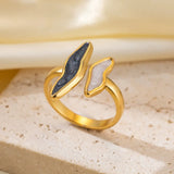 Wave Drip Glaze Open Ring
