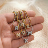 Tiny Initial CZ Necklace