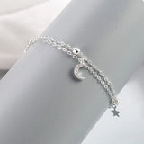 Sterling Silver Star & Moon Bracelet