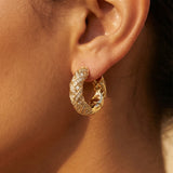 Zircon Circle Hoop Earrings