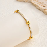 Gold Heart Tennis Bracelet