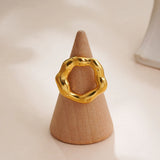 Hammered Circle Statement Ring