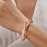 White Geometric Cuff Bracelet