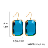 Crystal Square Drop Earrings