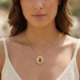 Tiger Eye & Lapis Pendant Necklace
