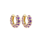 Boho Enamel Flower Hoop Earrings