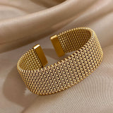Woven Gold Cuff Bracelet
