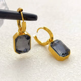 Square Crystal Zirconia Hoop Earrings