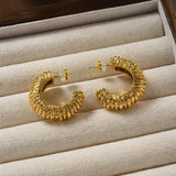 Lava Textured Chunky C-Shape Studs