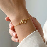 Gold Infinity Heart Bracelet