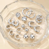 Chunky Resin Hoop Earrings Set (9-Pair)