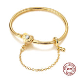 Sterling Silver Zirconia Charm Bracelet