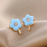 Enamel Flower Stud Earrings