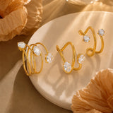 Spiral Zircon Adjustable Open Ring