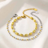 Two-Tone Beaded Chain Bracelet