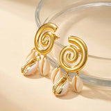 Cowrie Shell Stud Earrings