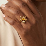 Citrine Flower Ring