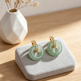 Green Zircon Donut Stud Earrings