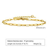 Gold Paperclip Chain Bracelet