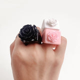 Chunky Resin Flower Ring
